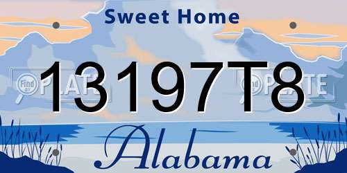 13197T8 Alabama License Plate