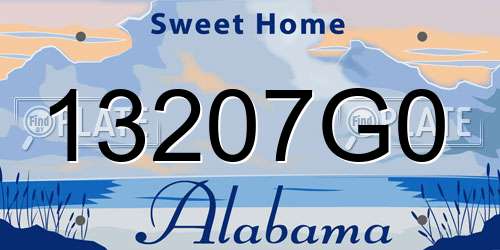 13207G0 Alabama License Plate