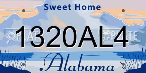1320AL4 Alabama License Plate