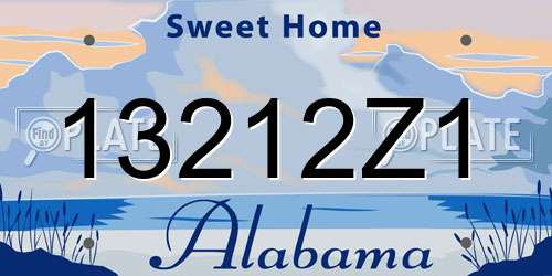 13212Z1 Alabama License Plate