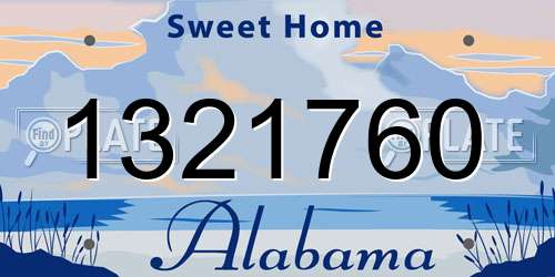 1321760 Alabama License Plate