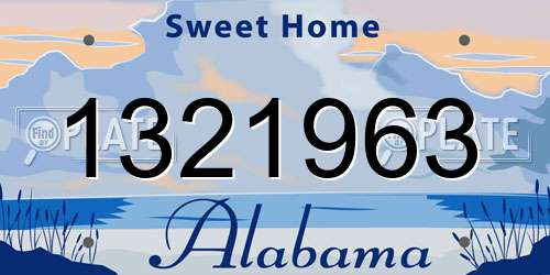 1321963 Alabama License Plate