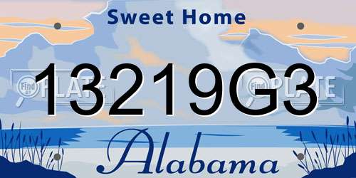 13219G3 Alabama License Plate