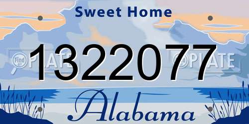 1322077 Alabama License Plate