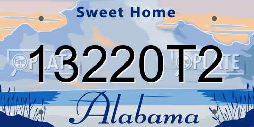 13220T2 Alabama License Plate