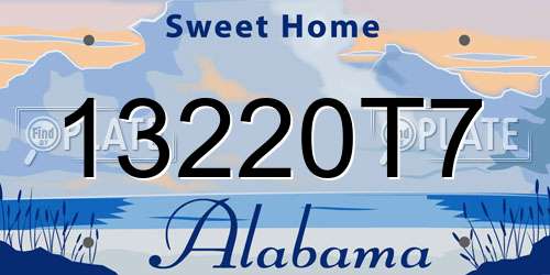 13220T7 Alabama License Plate