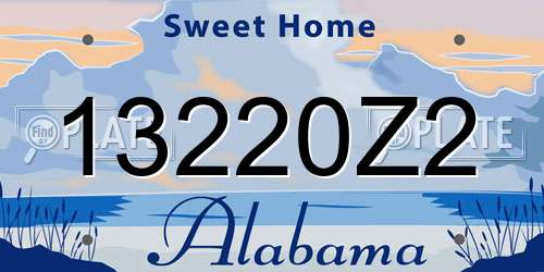 13220Z2 Alabama License Plate