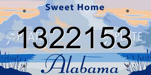 1322153 Alabama License Plate