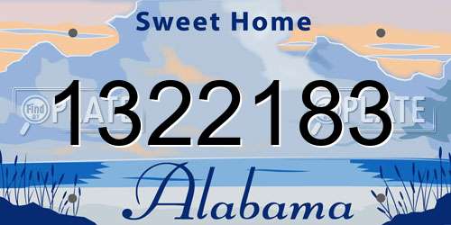 1322183 Alabama License Plate