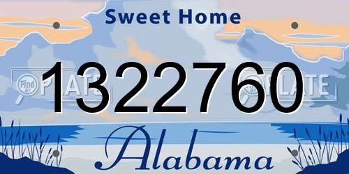 1322760 Alabama License Plate