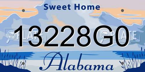 13228G0 Alabama License Plate