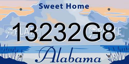 13232G8 Alabama License Plate