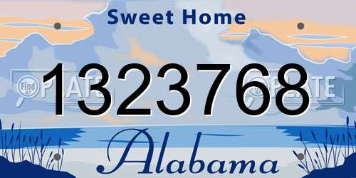 1323768 Alabama License Plate