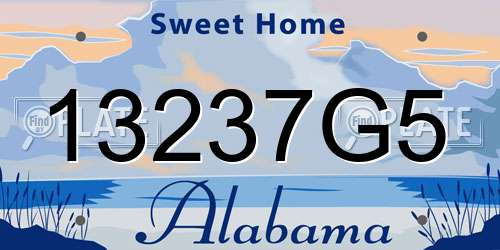 13237G5 Alabama License Plate