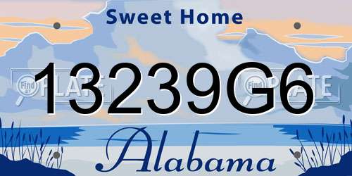 13239G6 Alabama License Plate