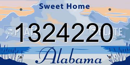 1324220 Alabama License Plate