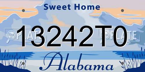 13242T0 Alabama License Plate