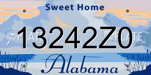 13242Z0 Alabama License Plate