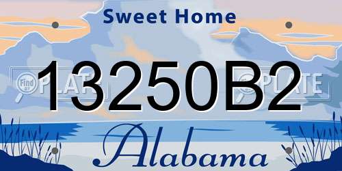 13250B2 Alabama License Plate