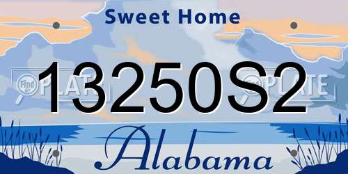13250S2 Alabama License Plate