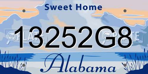 13252G8 Alabama License Plate