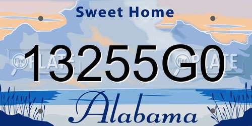13255G0 Alabama License Plate