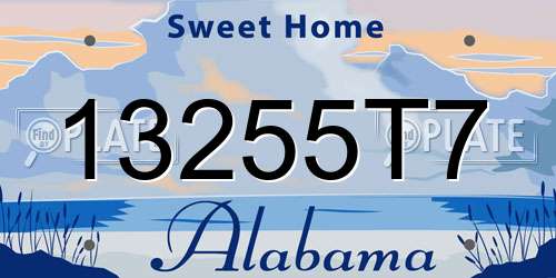 13255T7 Alabama License Plate