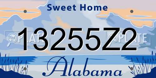 13255Z2 Alabama License Plate