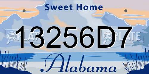 13256D7 Alabama License Plate