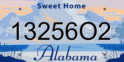 13256O2 Alabama License Plate
