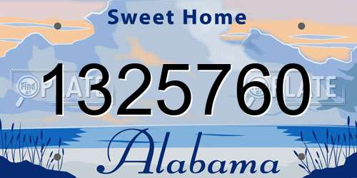 1325760 Alabama License Plate
