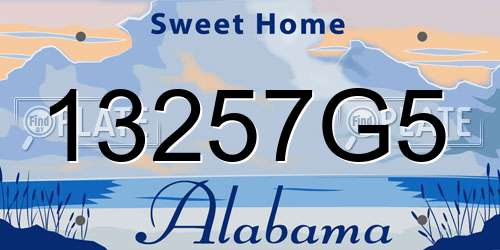 13257G5 Alabama License Plate