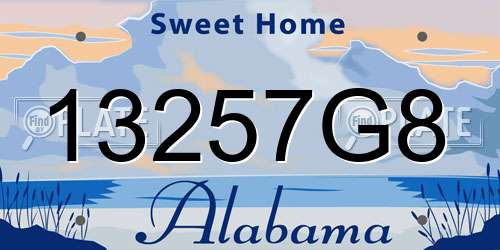 13257G8 Alabama License Plate