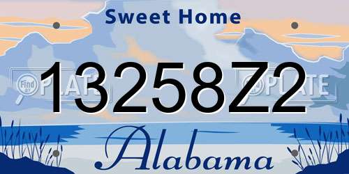 13258Z2 Alabama License Plate