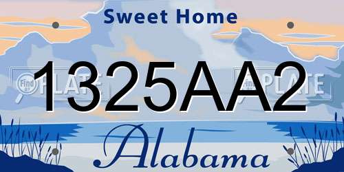 1325AA2 Alabama License Plate