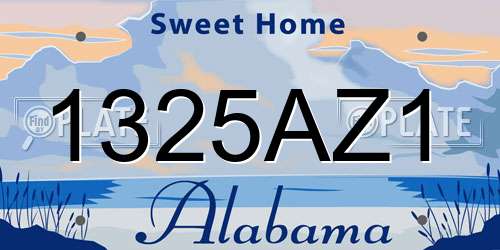 1325AZ1 Alabama License Plate