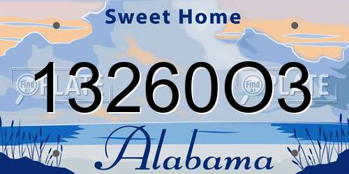 13260O3 Alabama License Plate