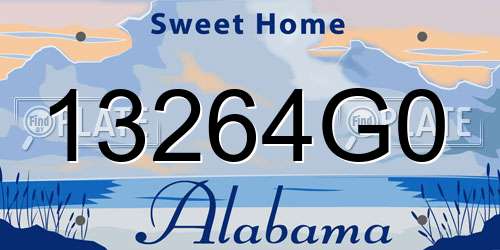 13264G0 Alabama License Plate