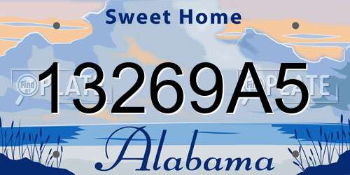 13269A5 Alabama License Plate