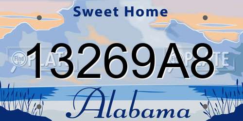 13269A8 Alabama License Plate