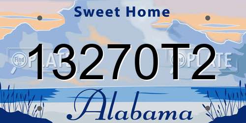 13270T2 Alabama License Plate