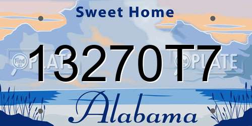 13270T7 Alabama License Plate