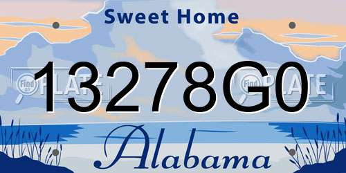 13278G0 Alabama License Plate