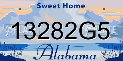 13282G5 Alabama License Plate
