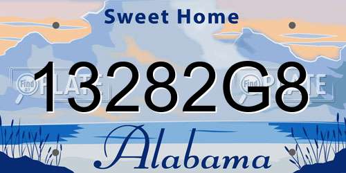 13282G8 Alabama License Plate
