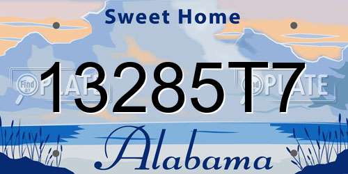 13285T7 Alabama License Plate