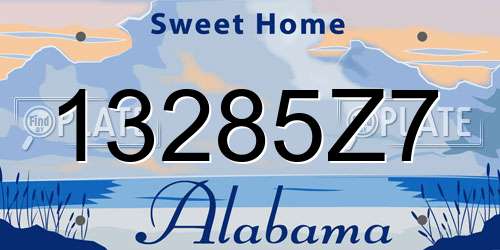 13285Z7 Alabama License Plate