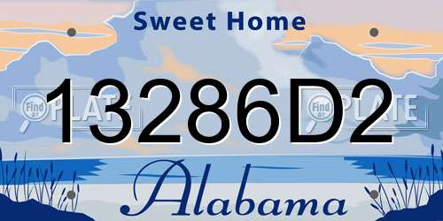 13286D2 Alabama License Plate