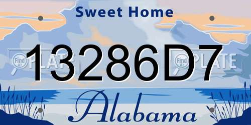 13286D7 Alabama License Plate