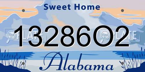 13286O2 Alabama License Plate